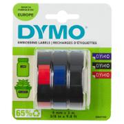 DYMO 3D Tape / 9mm x 3m / White Text / 3 Color Tape