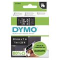 DYMO D1 Tape White on Black 24mm x 7m
