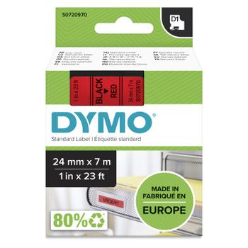 DYMO D1-TAPE 24MM X 7M BLACK ON RED                     IN SUPL (53717               )