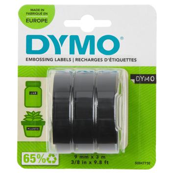DYMO RIBBON 3X-BLISTER 9MM X 3M GLOSSY BLACK SUPL (S0847730)