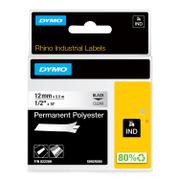 DYMO Rhino 12 mm Perm Poly Black On Clear