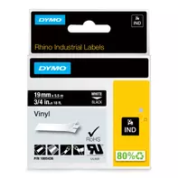 DYMO Rhino 19 mm Vinyl white on Black