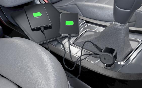 CELLULAR LINE Retractable Car Charger (CBRROLL2USB60WK)