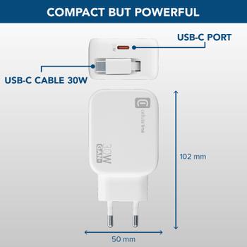 CELLULAR LINE Retractable Power 30W (ACHROLLUSBCGAN30WW)