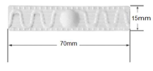 ZEBRA WASHABLE RFID TAG 70MM X 15MM 96 BIT USER MEMORY ACCS (76T7015WTAG-96)