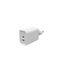 MOPHIE Power Adapter GaN USB-C Dual 70w Hvid