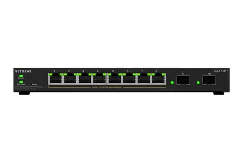 NETGEAR R GS310TPv2 - Switch - 2+/L3 Lite - smart - 8 x 10/ 100/ 1000 (PoE+) + 2 x SFP - desktop, wall-mountable - PoE+ (55 W) (GS310TP-200EUS)