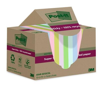 3M Post-it SS Recycled Mix colors 76x76 70sh (12) (7100284781*12)