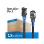 PURELINK FlexInstall Patchcable | Installer Pack 15pcs | Cat 6a | S/FTP | Low smoke/halogen free | Patch thin | Black | 5m