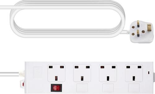VISION Four UK sockets - AC 230 V - white (TC-PSTRP4UK)