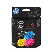 HP 302/304 TRI-COLOR/BLACK INK CRTG 2-PK SUPL