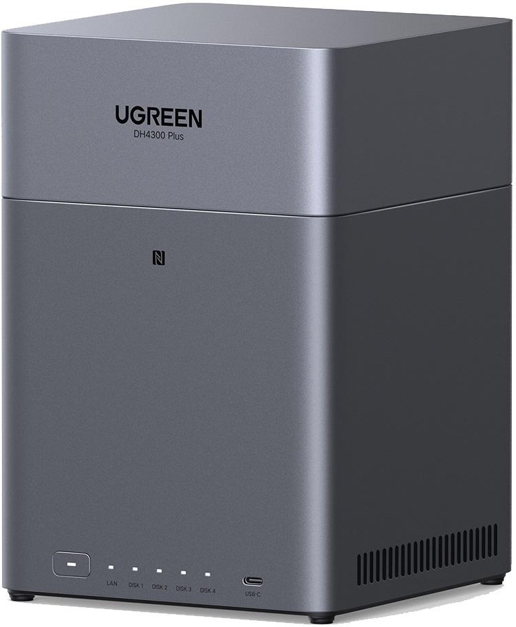 Bilde av UGREEN NASync DH4300 Plus 4-Bay 120TB NAS 4/4, 1x 2.5GbE, 1x USB-C, 2x USB-A, 8GB RAM (85660)
