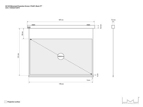 MULTIBRACKETS M 16:9 Motorizd Proj Screen Black Ed 77" (7350022733978)