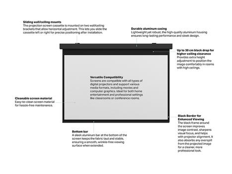 MULTIBRACKETS M 16:10 Motorized Projection Screen Black 232.6x145.4 108" (7350022735613)