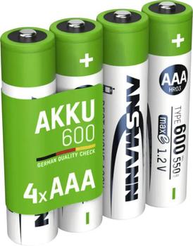 ANSMANN 1x4 NiMH Akku Micro AAA Type 600 min.550 mAh 1311-0022 (1311-0022)