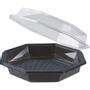 _ Plastbakke, 19x19x6cm, 632 ml, 632 ml, mørkegrå, APET, med hængslet låg, octaview