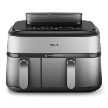Philips Airfryer 5000 Dual Basket Nå kan du lage mat med ulike ingredienser på ulike måter uten å styre med flere gryter og panner (NA555/00)