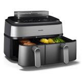 Philips Airfryer 5000 Dual Basket Nå kan du lage mat med ulike ingredienser på ulike måter uten å styre med flere gryter og panner (NA555/00)