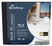 MediaRange BD-R XL Extra Large 100GB, 4x Recording Speed, Inkjet Fullsurface Printable, Single Disc in Jewelcase