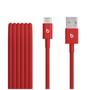 APPLE Beats - USB-kabel - USB (hane) till 24 pin USB-C (hane) - USB 2.0 - 1.5 m - flätad kabel, förstärkt design, USB Fast Charge (15W) - snabb röd