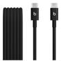 APPLE Beats - USB-kabel - 24 pin USB-C (hane) till 24 pin USB-C (hane) - USB 2.0 - 1.5 m - flätad kabel, förstärkt design, Snabbladdning upp till 60 W - bultsvart (paket om 2)