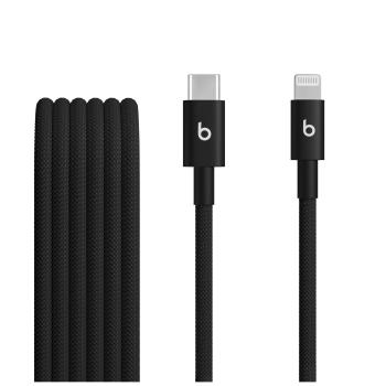 APPLE Beats - Lightning-kabel - 24 pin USB-C hane till Lightning hane - 1.5 m - bultsvart - flätad kabel, förstärkt design, snabbladdning (MDGK4ZM/A)