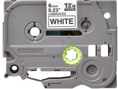 BROTHER 6MM Black On White Tape