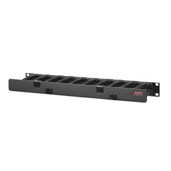 APC Horizontal Cable Manager, 1U x 4inches Deep, Single-Sided with Cover (AR8602A)