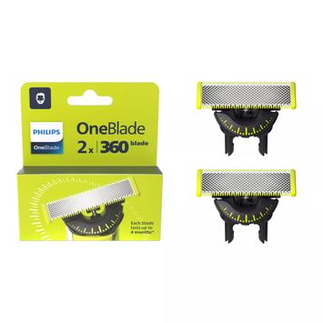 Philips 360 Reserveknivblad QP420/50 2-pack Trim, kant og barber, 2 x 360 blad, passer på alle OneBlade-håndtak