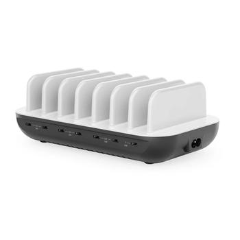 ALOGIC Powerfin 7-ports USB-C-ladestasjon Lader og oppbevarer opptil 7 enheter samtidig (SB-DCS7C-EUKS)
