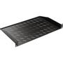 Lande 19" Fasthylle Svart 1U D250 Frontmontert, 30 Kg., inkl. skruer