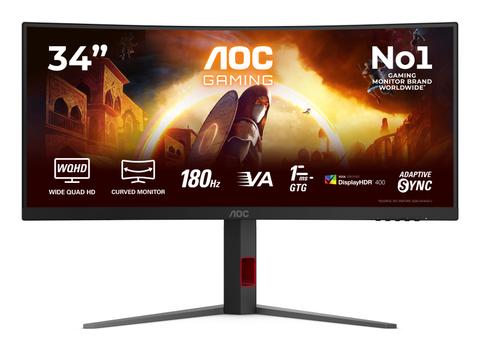 AOC 34"" CU34G4CA | AOC Gaming | 3440x1440 | Fast VA | 1ms | 180Hz | 3Ã¥r (CU34G4CA)