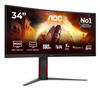 AOC 34"" CU34G4CA | AOC Gaming | 3440x1440 | Fast VA | 1ms | 180Hz | 3Ã¥r (CU34G4CA)