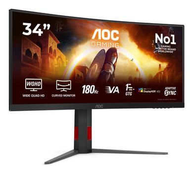 AOC 34"" CU34G4CA | AOC Gaming | 3440x1440 | Fast VA | 1ms | 180Hz | 3Ã¥r (CU34G4CA)