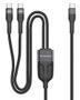 VERBATIM SYNC & CHARGE C to C+C 100W 150CM - GREY