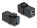 DELOCK Keystone USB-A 5Gbps female to female black