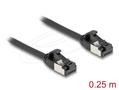 DELOCK RJ45 Cable plug to plug Cat.8.1 flexible 0.25 m black