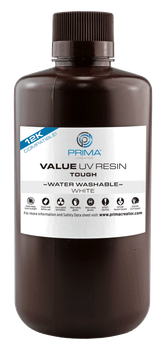 3D PRIMA Value Tough (ABS Like) Water Washable UV Resin - 1kg, WHT (PV-RTWW-B405-1000-WH)