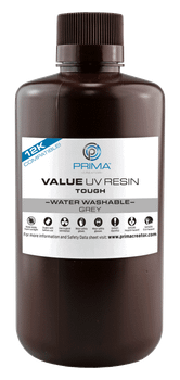 3D PRIMA Value Tough (ABS Like)Water Washable UV Resin-1kg, Light Grey (PV-RTWW-B405-1000-LG)