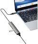 DELTACO USB-C hub, 2x USB-A, 2x USB-C, 10 Gbit/s, aluminum, grey