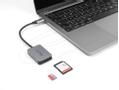 DELOCK USB-C Reader for SD/Micro SD cards, aluminium 3m cable