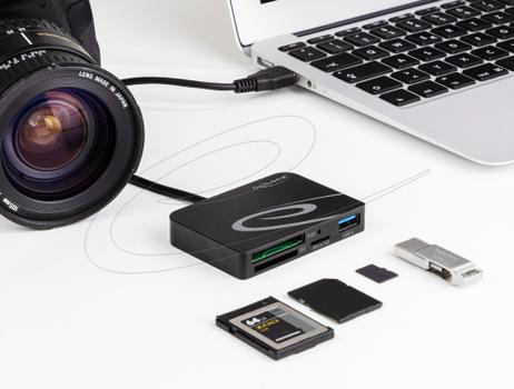 DELOCK Card Reader for XQD / SD / Micro SD + USB Type-A port (91756)