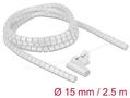 DELOCK Spiralschlauch m. Einziehwerkzeug 2,5m x 15mm weiÃ?