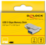 DELOCK USB 3.2 Gen 1 USB-Câ„¢ + Type-A Memory Stick 16 GB - Metal Housing