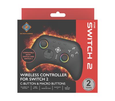 DELTACO Wireless Switch 2 controller with C-button, RGB, black (GAM-198)