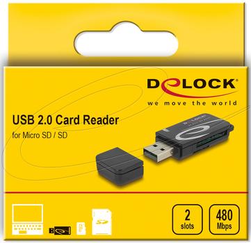 DELOCK Mini USB 2.0 Card Reader mit SD und Micro SD Slot (91602)