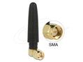 DELOCK WLAN 802.11 b/g/n Antenna SMA plug 90Â° 2 dBi omnidirectional with tilt joint and flexible material black