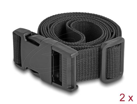 DELOCK Luggage Strap adjustable 1.5 m black 2 pcs (19109)