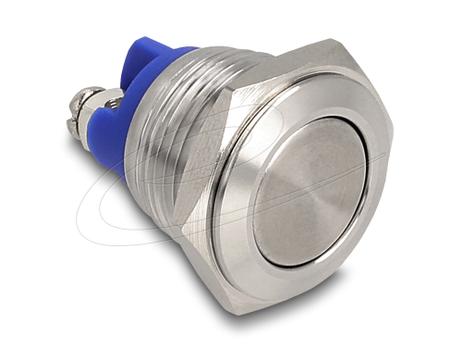 DELOCK Drucktaster zum Einbau 16 mm 2 x Schraubklemme flach (22036)