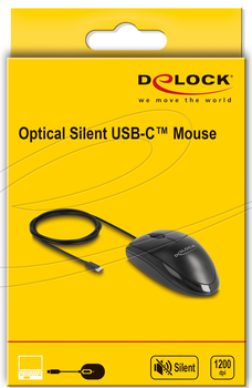 DELOCK Optische USB Type-C Desktop Maus - Lautlos (12114)